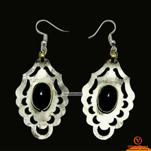 Load image into Gallery viewer, Vintage Turkmen Earrings With Black Onyx