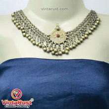 Load image into Gallery viewer, Silver Kuchi Bells Choker Necklace With Vintage Pendant