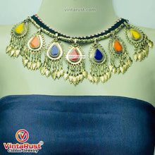 Load image into Gallery viewer, Bohemian Tribal Choker Necklace with Multicolor Stones
