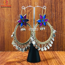 Load image into Gallery viewer, Big Round Hoop Earrings With Bells