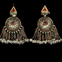 Load image into Gallery viewer, Tribal Oversized Glass Stones Earrings