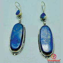 Load image into Gallery viewer, Lapis Lazuli Long Dangle Statement Earrings