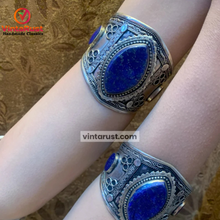 Load image into Gallery viewer, Tribal Adjustable Lapis Lazuli Stone Bracelet