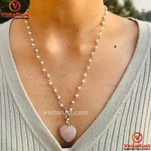 Load image into Gallery viewer, Elegant Calcite Stone Heart Pendant Necklace