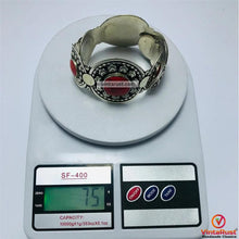 Load image into Gallery viewer, Antique Tribal Coral Stone Cuff Bracelet