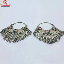 Load image into Gallery viewer, Tribal Antique Silver Earrings