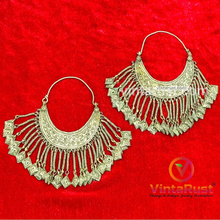 Load image into Gallery viewer, Silver Kuchi Vintage Massive Hoop Style Earrings