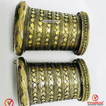 Load image into Gallery viewer, Tribal Golden Massive Handcuff Hinged Bracelet