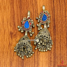 Load image into Gallery viewer, Handmade Jhumka Earrings with Glass Stones