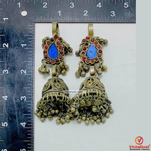 Load image into Gallery viewer, Handmade Jhumka Earrings with Glass Stones