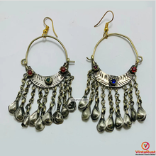 Load image into Gallery viewer, Vintage Silver Kuchi Earrings With Long Tassels