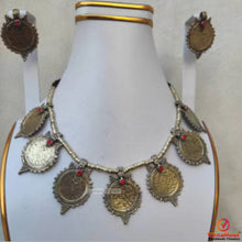 Load image into Gallery viewer, Antique Coins Necklace with earrings and ring Jewellery Set