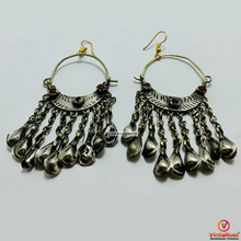 Load image into Gallery viewer, Vintage Silver Kuchi Earrings With Long Tassels