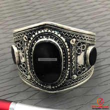 Load image into Gallery viewer, Handmade Kuchi Tribal Stone Cuff Bracelet