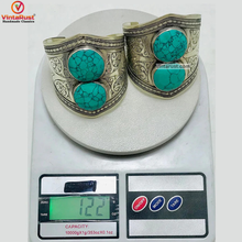 Load image into Gallery viewer, Natural Turquoise Gemstone Cuff Bracelet