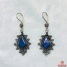 Load image into Gallery viewer, Handmade Lapis Lazuli Boho Drop Earrings