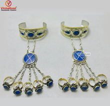 Load image into Gallery viewer, Vintage Lapis Lazuli Stone Slave Bracelet