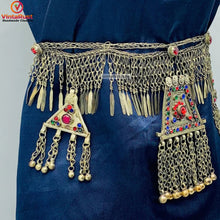 Load image into Gallery viewer, Silver Kuchi Belly Belt With Dangling Pendants