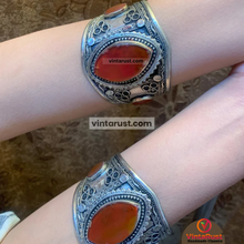 Load image into Gallery viewer, Antique Glass Stone Bracelet Boho Hand Cuff