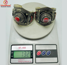 Load image into Gallery viewer, Handmade Kuchi Adjustable Bracelet With Coral Stone