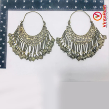 Load image into Gallery viewer, Silver Kuchi Vintage Massive Hoop Style Earrings