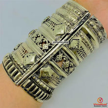 Load image into Gallery viewer, Vintage Boho Massive Cuff With Glass Stones