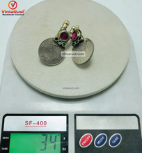 Load image into Gallery viewer, Vintage Coins Earrings with Glass Stones