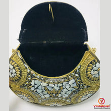 Load image into Gallery viewer, Handmade Black & Gold Kuchi Tribal Clutch