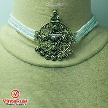 Load image into Gallery viewer, White Pearls Jewelry Set Beaded Necklace With Earrings and Ring