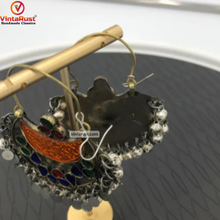 Load image into Gallery viewer, Tribal Kuchi Handmade Hoop Earrings