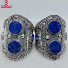 Load image into Gallery viewer, Double Stone Tribal Boho Cuff Bracelet