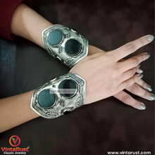 Load image into Gallery viewer, Kuchi Tribal Black Stone Cuff Bracelet