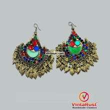 Load image into Gallery viewer, Multicolor Handmade Big Oversized Kuchi Earrings