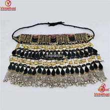 Load image into Gallery viewer, Black Kuchi Choker Afghan Necklace