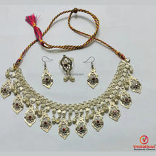 Load image into Gallery viewer, Handmade Tribal Choker Necklace with Earrings & Ring