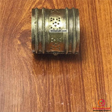 Load image into Gallery viewer, Vintage Kuchi Cuff Bracelet With Blue Glass Stones