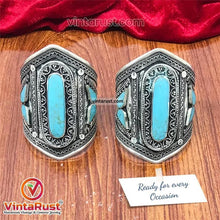 Load image into Gallery viewer, Vintage Tribal Handcuff Turquoise Bracelet