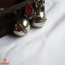 Load image into Gallery viewer, Big bell Earring With Pink Glass Stone