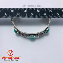 Load image into Gallery viewer, Handmade Cuff Bracelet inlaid with Stones and Beads