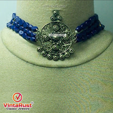 Load image into Gallery viewer, Handmade Beaded Jewelry Set With Golden Metal Motif