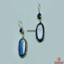 Load image into Gallery viewer, Lapis Lazuli Long Dangle Statement Earrings