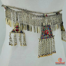 Load image into Gallery viewer, Silver Kuchi Belly Belt With Dangling Pendants