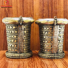 Load image into Gallery viewer, Tribal Golden Massive Handcuff Hinged Bracelet