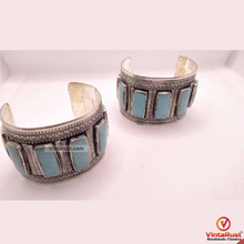 Load image into Gallery viewer, Turquoise Stone Handmade Tribal Ethnic Bracelet