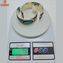Load image into Gallery viewer, Antique Inlaid Stone Cuff Bracelet