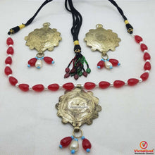 Load image into Gallery viewer, Tribal Bohemian Red and White Beaded Jewelry Set