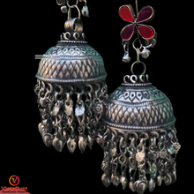 Load image into Gallery viewer, Dangling Earrings with Glass Stones and Bells