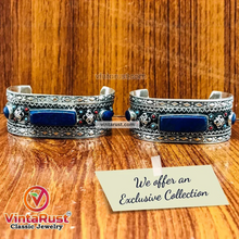 Load image into Gallery viewer, Tribal Kuchi Handcuff Bracelet With Stones and Beads