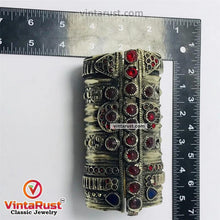 Load image into Gallery viewer, Big Massive Antique Cuff Bracelet With Glass Stones
