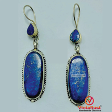 Load image into Gallery viewer, Lapis Lazuli Long Dangle Statement Earrings